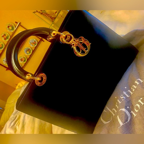 AUTHENTIC CHRISTIAN DIOR “LADY DIOR BAG” LARGE - Picture 2 of 14